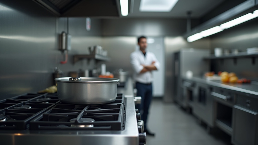 Commercial cooking equipment and range in professional kitchen setup