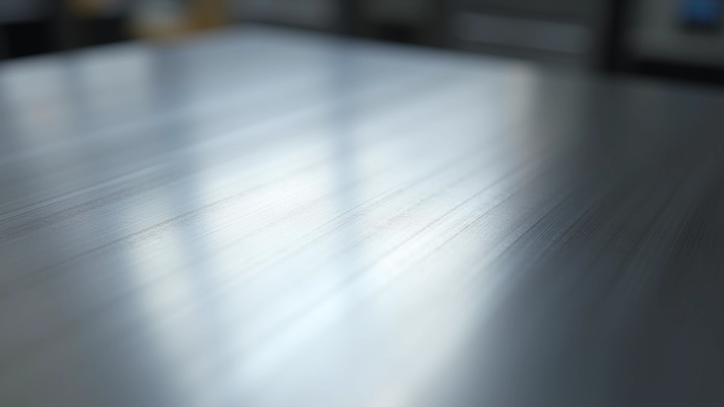 Close-up of stainless steel surface showing grain direction and texture patterns